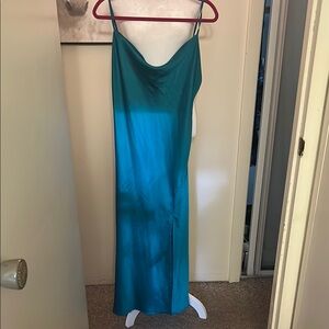 Elegant Teal Slip Dress